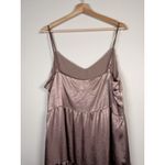 Anthropologie  RO & DE Tiered Maxi Dress Shimmery Satin Pink Size XL Petite Party Photo 4