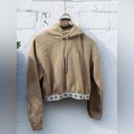 Adidas  Originals Trefoil Cropped Hoodie sweatshirt in a beige/tan color Photo 1