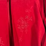 Jessica Howard  Red Embroidered Floral Opened Front Blazer Jacket Women Sz 12P Photo 2