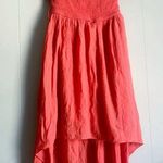 Iz Byer Coral Ruffle Top Hi Low Dress XL Photo 0