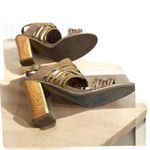 *Reaction Kenneth Cole Women's Size 9 Sandals Tan Gold Braided Strap Chic Photo 5