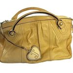 Juicy Couture Vintage Yellow Genuine Leather Baguette Purse Tote Bag Y2K Photo 0