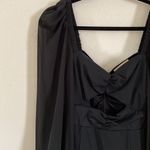 NWOT Cut Out Mini Dress with Sheer Balloon Long Sleeves Black Photo 2