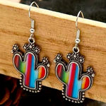 Boutique Colorful Western Cactus dangle Earrings Photo 0