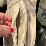 Maniere De Voir high rise waist pleated faux leather wide leg pants cream size 8 Photo 9