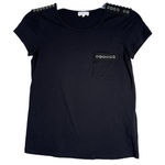 Claudie Pierlot Shirt Women Small Black Grommets Neutral Minimal‎ Gothic Grunge Photo 0