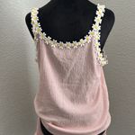 Pink Sleeveless Top and Pajamas Shorts Set with Daisy Trim Size M Photo 2