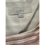 Loft  Women's Pink White Gold Striped Textured Pocket Sheath Dress Size 4 Photo 4