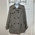 Lands' End Trench Women’s Double Breasted Hounds Tooth wool Blended Jacket size M Photo 1