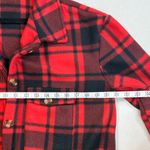 Stylish Red and Black Plaid Trench Coat Size M Photo 5