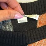 A Knitch Above Stripe Knit Sweater VTG Short Dolman Sleeve Black Coral Grey Sz L Size L Photo 6