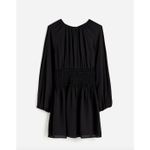 Madewell  Bubble Sleeve Smocked Mini Dress True Black Minimalist Medium NWT Photo 5