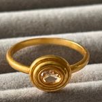 Julie Vos Gold Ring with Crystal Center size 9 Photo 4