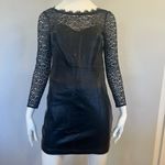 Free People Colleen Faux Leather Mini Dress in Black with Lace Photo 1