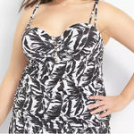 New Lane Bryant Womens Fitted Underwire Swim Tankini Top Palm Leaves‎ Size 44DD Photo 0