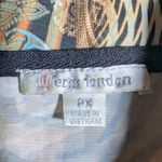 Vtg Y2K Erin London Beige Abstract Animal Print Clear Sequin Zip Up Jacket P XL Brown Size undefined Photo 3