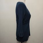 Illusion Y2K Blue Ribbed Knit Top Size 3X Clean Girl Retro Femme Photo 3