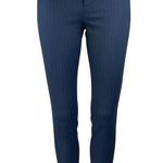 Denim Studio Blue Pinstriped Skinny Leg Mid Rise Zip Hem Trousers Dress Pants 24 Photo 0