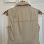 House of Harlow 1960 Cream Denim Maxi Dress XS Collar Vest Ivory Button Down White Photo 4