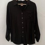 White Stag Black Button-Up Long Sleeve Shirt XXL White casual pockets Photo 0