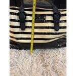 Kate Spade New York Striped Patent Leather Tote Bag Black Cream Photo 4