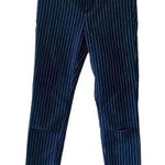 ZARA NWT Trafaluc Stretch Navy Stripes Denim Slim Fit Distressed Ankle 6 #1131 Photo 0