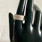 Tiffany & Co. TIFFANY Sterling Silver Somerset Mesh Cigar Band Style Ring Sz 8 Dust Bag & Box Photo 0