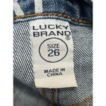 Lucky Brand  Women's Blue Logo Print Cut-Off High Rise Denim Jean Shorts Size 26 Photo 4