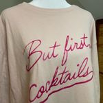 Wildfox  Blush Pink But First Cocktails Long Sleeve Sweatshirt Large Photo 6