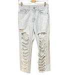 Carmar‎ Denim Super Ripped Straight Leg Jeans Light Wash Blue Size 26 Photo 2