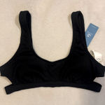 Cupshe NWT Black Ribbed  Bikini Top Photo 0