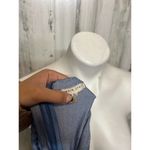 Main Strip Blue Halter Jumpsuit Women’s Size M – Plunge V Neck, Tie Back, Sexy O Photo 4