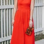 Gal Meets Glam Red Carmen One Shoulder Bow Wide Leg Jumpsuit Photo 10