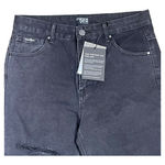 Insane Gene Womens Cropped Jeans Size 7/27 Black Ripped Destroyed Denim 31X26 Black Photo 1