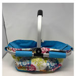 Evergreen Enterprises Collapsible Market Basket Blue‎ Green Pink Butterflies Photo 1
