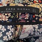 ZARA  WOMAN BLACK FLORAL WIDE LEG STRETCHY FLOWY BOHO PANTS SMALL Photo 8