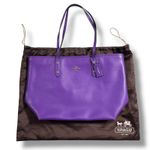Coach City Zip Tote in Crossgrain Leather F37785 Purple Handbag Purse Dust Bag Photo 0