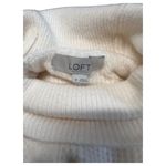Loft Sweater Womans M Wool Turtle Neck Waffled Long Sleeve Soft Comfy Ivory Photo 6