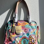 Anuschka Leather Hand Painted Abstract Shoulder Bag Adjustable Strap Multicolor Photo 2