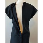 Brass Cap Sleeve VNeck Mini Dress Black Size Small Photo 4