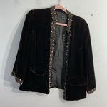 ECI Womans Ny Blazer 10 Brown Pearl Stud Accent 3/4 Sleeve Lined Pockets NWT Photo 0