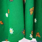 Unique Vintage  X GB Butterfly‎ And Daisy Flowers Green Dress, size L Photo 15