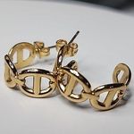 Gold Mariners Chain Link Open Hoop Earrings New Photo 0