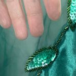 Victoria's Secret Vintage  GOLD LABEL Shiny Green Satin Teddy Sequin Bodysuit S Photo 14