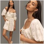 Anthropologie Pilcro Puff-Sleeve Eyelet Romper Photo 1
