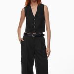 Aritzia  Babaton Black City Wool Playbook Boxy Relaxed Vest Top Minimalist Small Photo 1