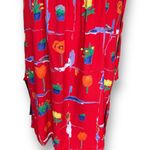 Spiegel Vintage Red Floral Rayon Maxi Dress Size 14 Made in USA Eclectic Artsy Photo 5