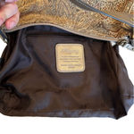Fossil Y2K jacquard & bronze leather handbag, new and super clean w/one flaw. Photo 7