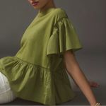 Anthropologie By Babydoll Top in Dried Herbs Photo 2