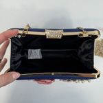 Clutch Bag Satin Flower Handbag Dinner Pearl Wedding Prom Banquet Cocktail Vaca Blue Photo 10